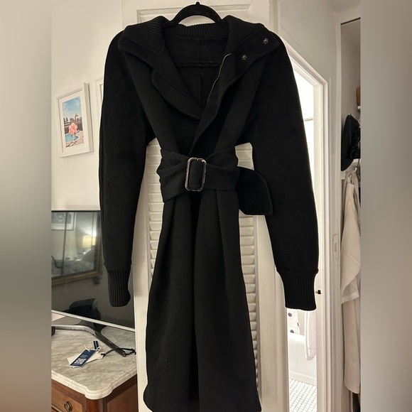 Vintage Jean Paul Gaultier full zip, collared, belted, black coat w/pockets! - Picture 7 of 12